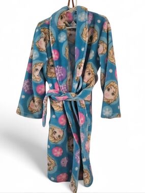 Disney Blue Fleece Hooded Robe with Character Print